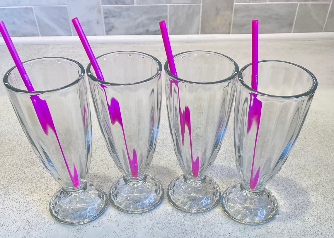 Set of 4 Vintage Style Soda Fountain Glasses 12 oz Party Etsy