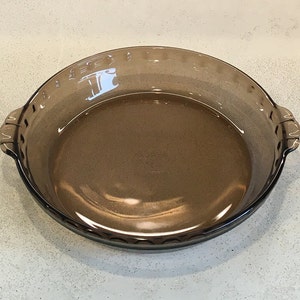 Vintage Amber Pyrex Pie Plate Scalloped with Handles #229 9.5&quot; Pyrex Glass Baking Dish Retro Kitchen Makes Baking Even More Fun