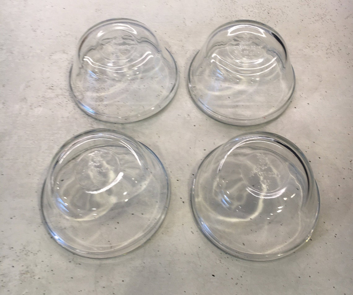 Set of 4 Vintage Anchor Hocking Clear Glass Ramekin Custard Etsy