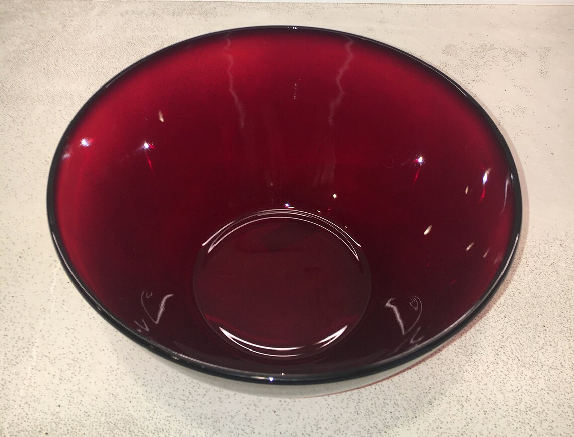 Vintage Ruby Red Punch Bowl Set with 8 Glasses Cristal Etsy