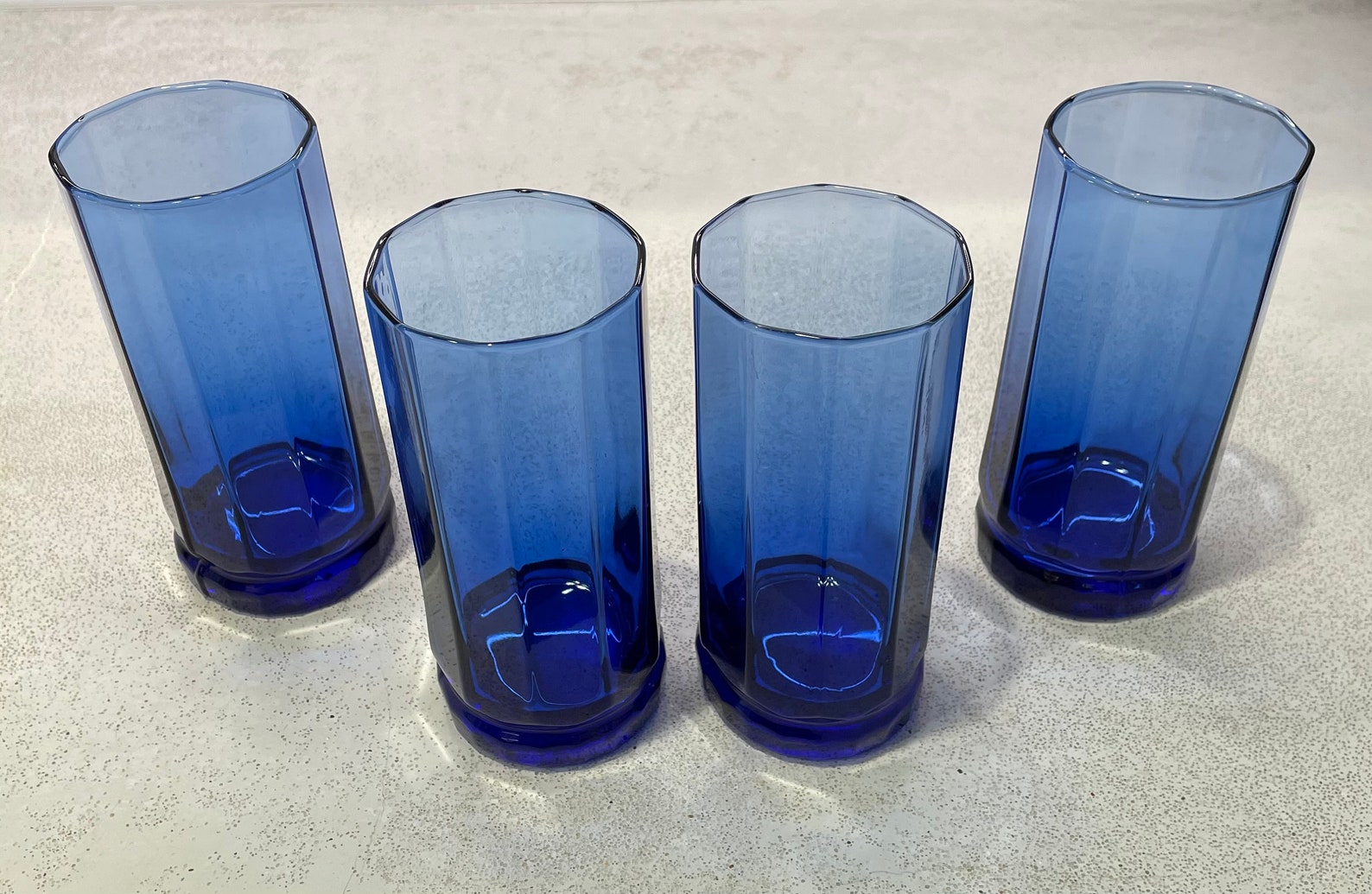 Set of 4 Cobalt Blue Vintage Anchor Hocking Essex Glasses 16 Etsy