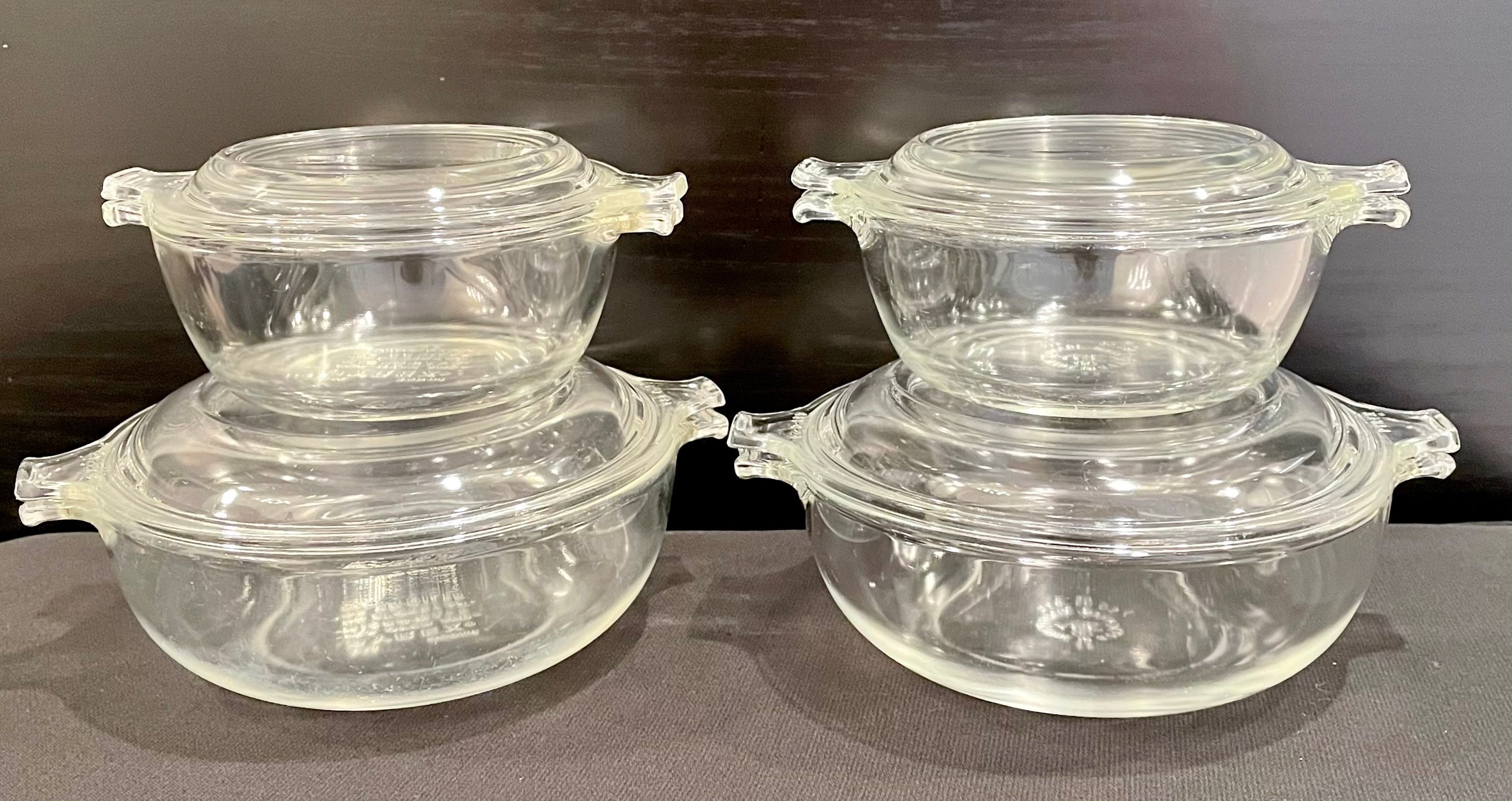 PYREX: CLEAR GLASS, CASSEROLE DISH / BOWL #019, 20oz w/LID 681-C-33,  VINTAGE