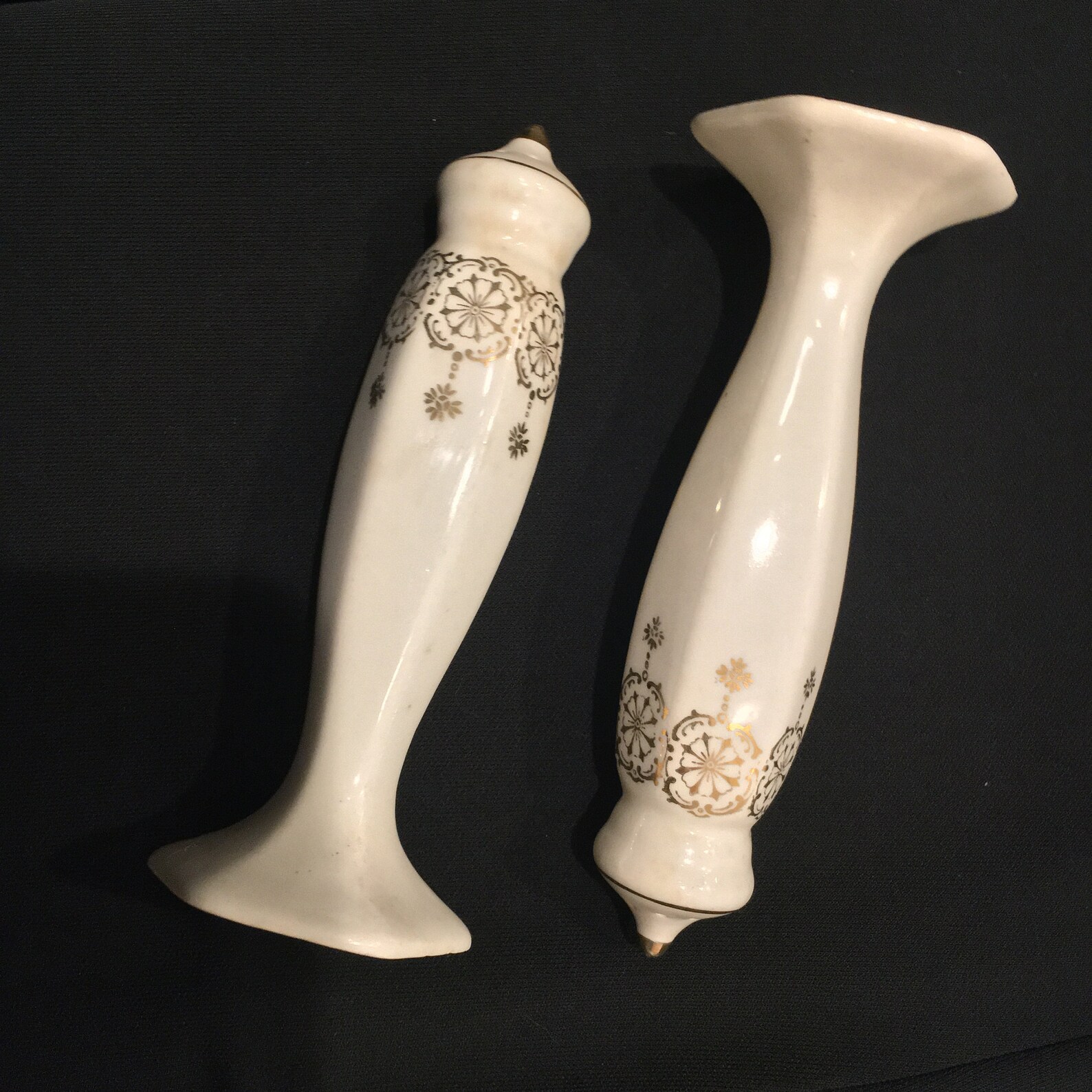 Fancy Vintage Salt and Pepper Shakers Beautiful Cream Color Etsy