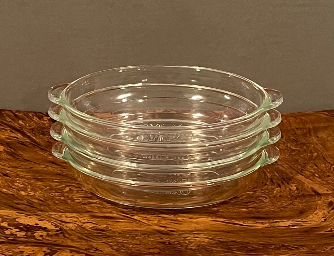 Set of 4 Vintage Pyrex Au Gratin Oval Mini Casserole Baking Dishes