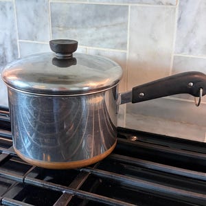 3 Quart Revere Ware Stock Pot Stainless Steel with Copper Bottom Pre 1968 Era