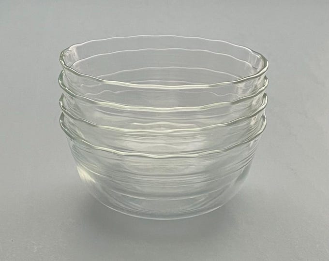 Ruffle Ramekins 4 Vintage Pyrex Ruffle Top Ramekins Large 10 Ounce Clear 464: Set of ...