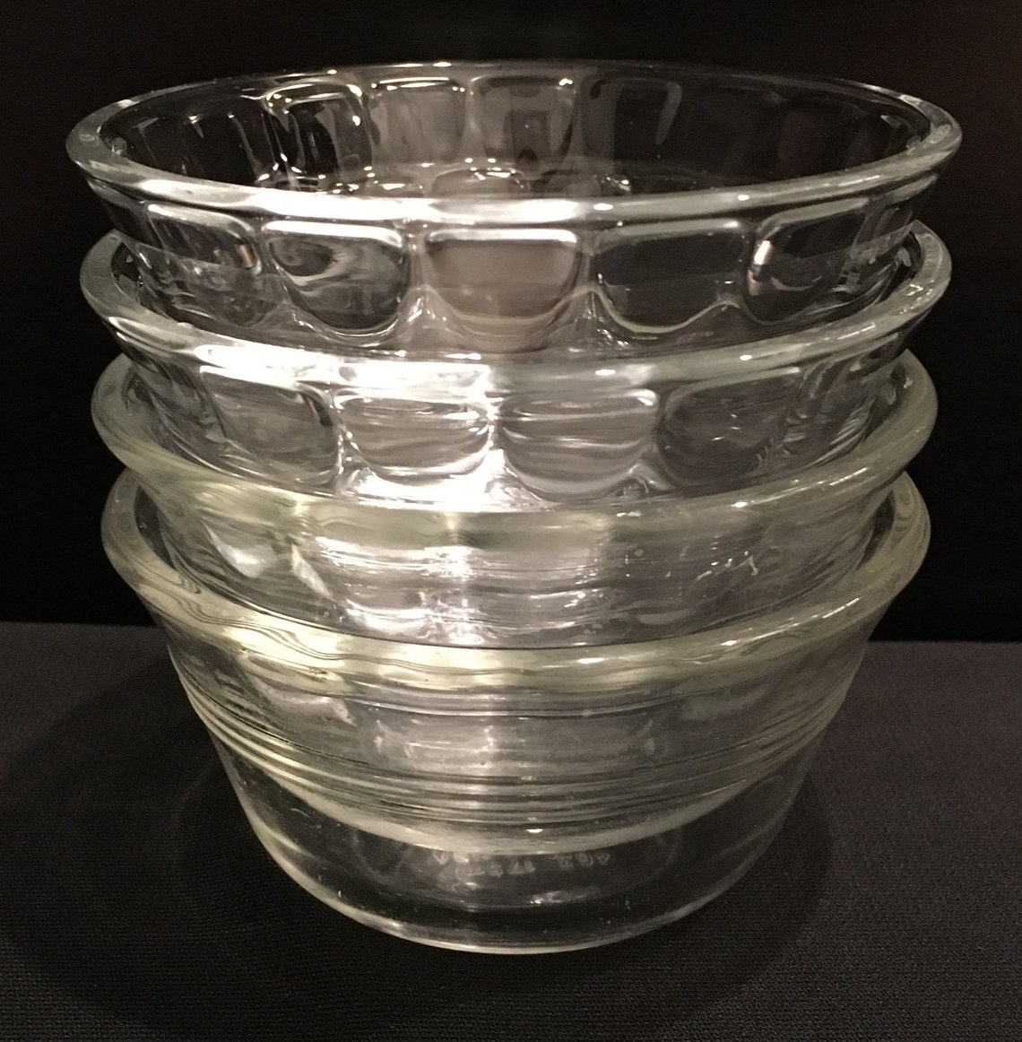 Vintage Pyrex Ramekins Set of 4 Clear Glass Custard Cups Etsy