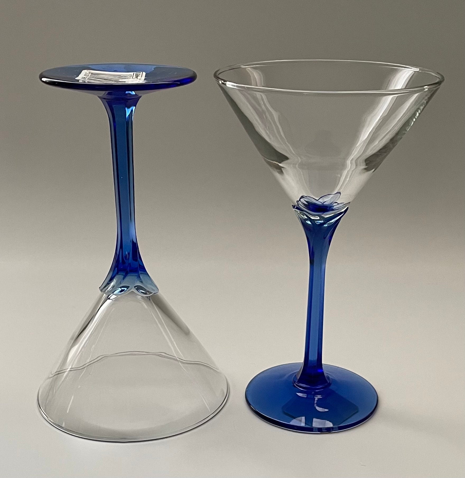 Set of 6 Vintage Libby Domaine Blue Stem Martini Glasses Etsy