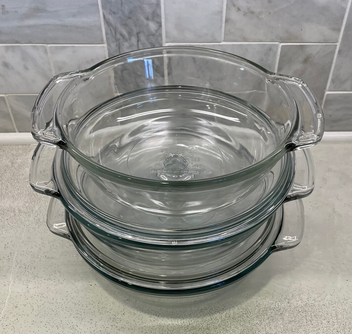 Vintage Anchor Hocking Clear Glass Casserole Dish 1.5 and 2 Etsy