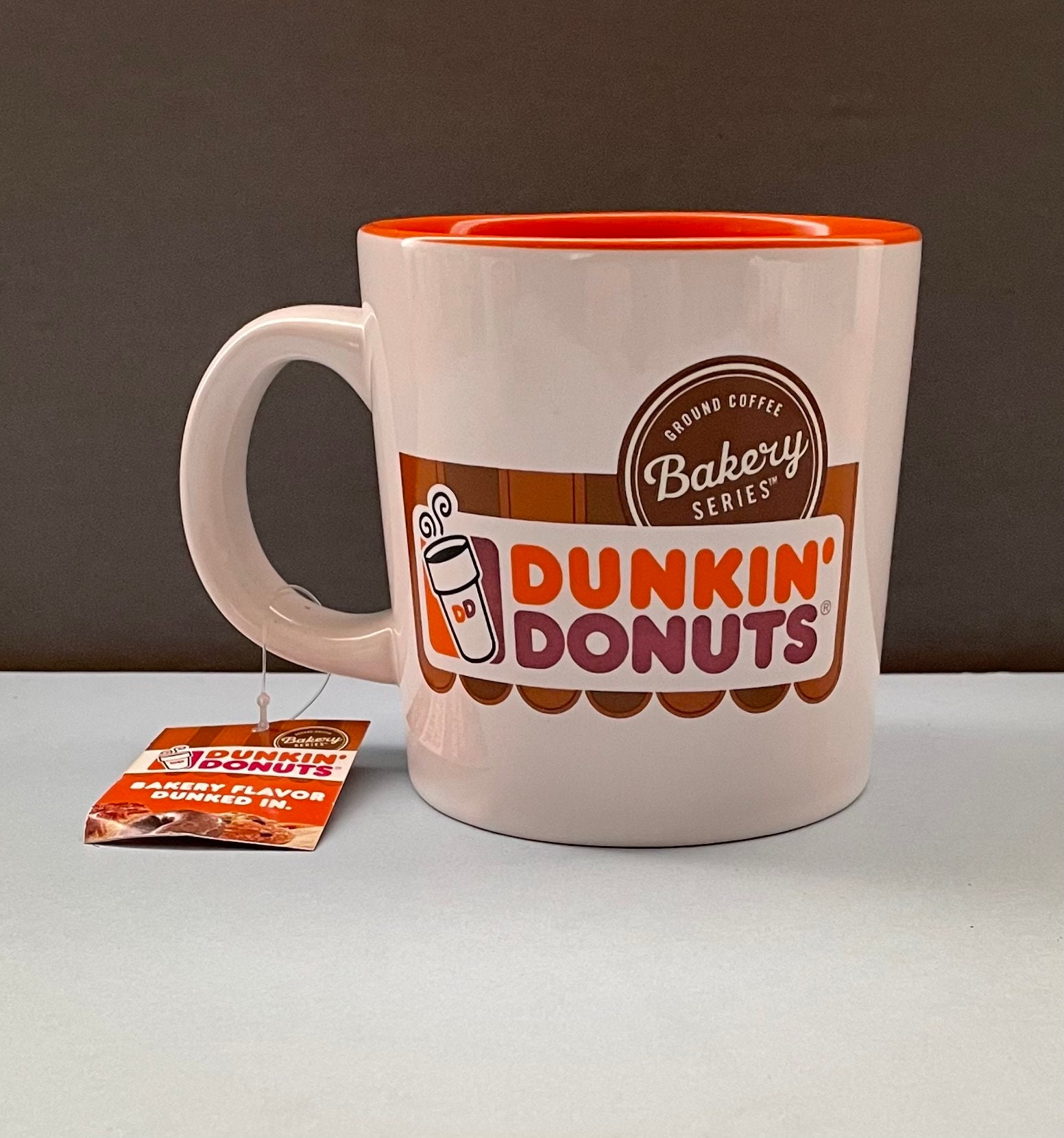 Vintage Dunkin Donuts Ceramic Coffee Mug Ground Coffee Bakery Series Large 14 ounce Heavy Duty Thick Coffee Mug