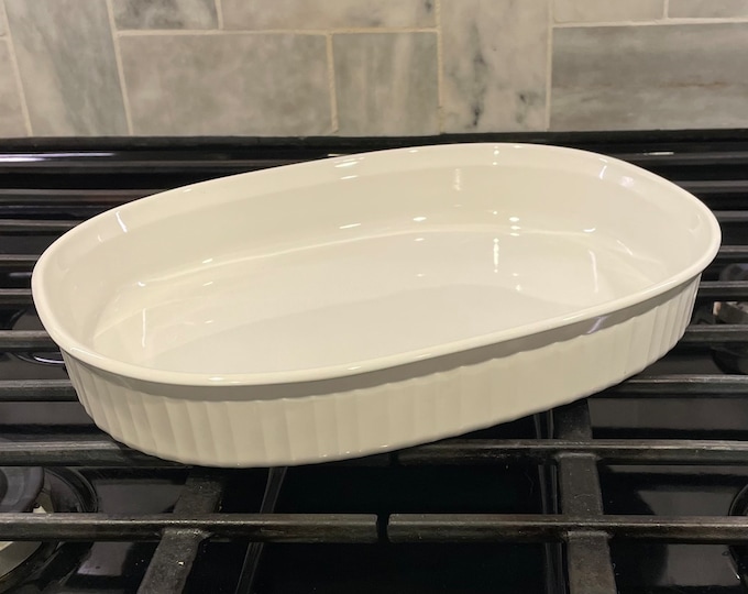 Vintage Corning Ware French White Oval Roaster - 2.5 Quart Pyroceram ...