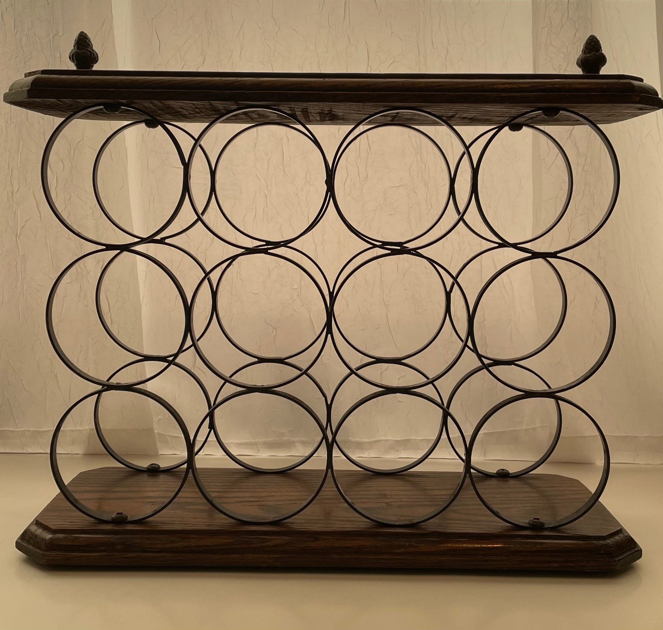 Vintage Wood Counter Top Wine Rack Wood Top and Base Holds Etsy