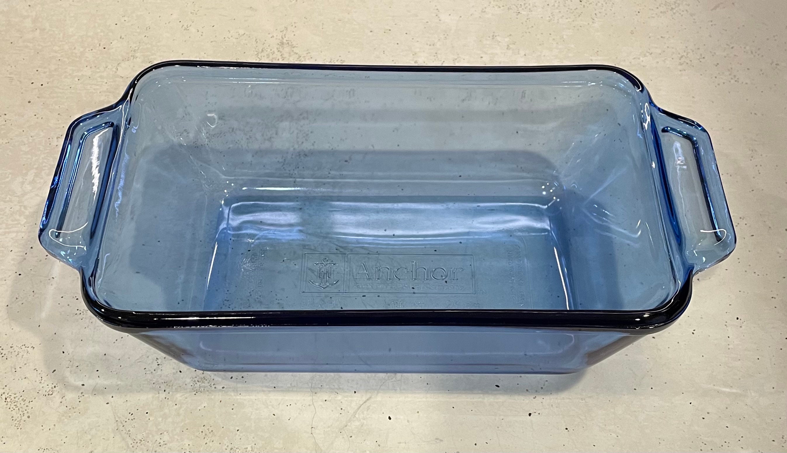 Blue Vintage Anchor Hocking Blue Glass Loaf Pan / Glass Bread Etsy