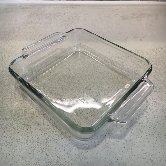 Vintage Anchor Hocking Brownie Baking Dish Clear Glass Cake Pan