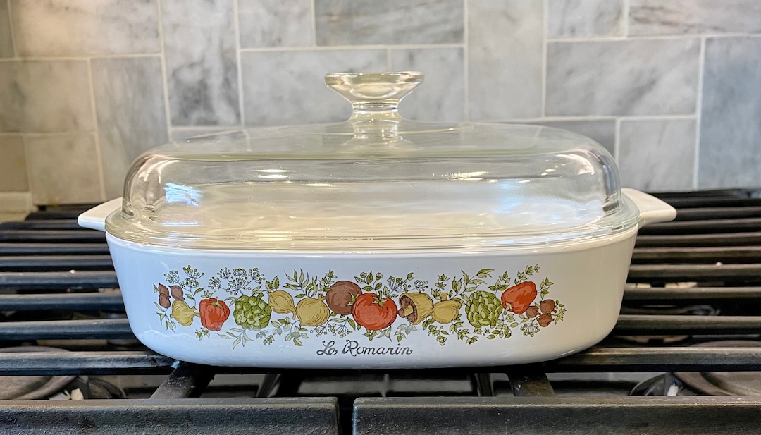 Vintage Corning Ware Spice of Life Casserole Baking Dish With Lid