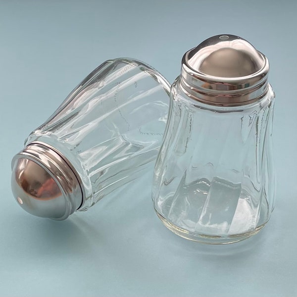 Vintage Oil and Vinegar Decanters - 10 ounce Salad Dressing Dispenser - 5 1/2" x 3" Spiral Glass Oil and Vinegar Cruets