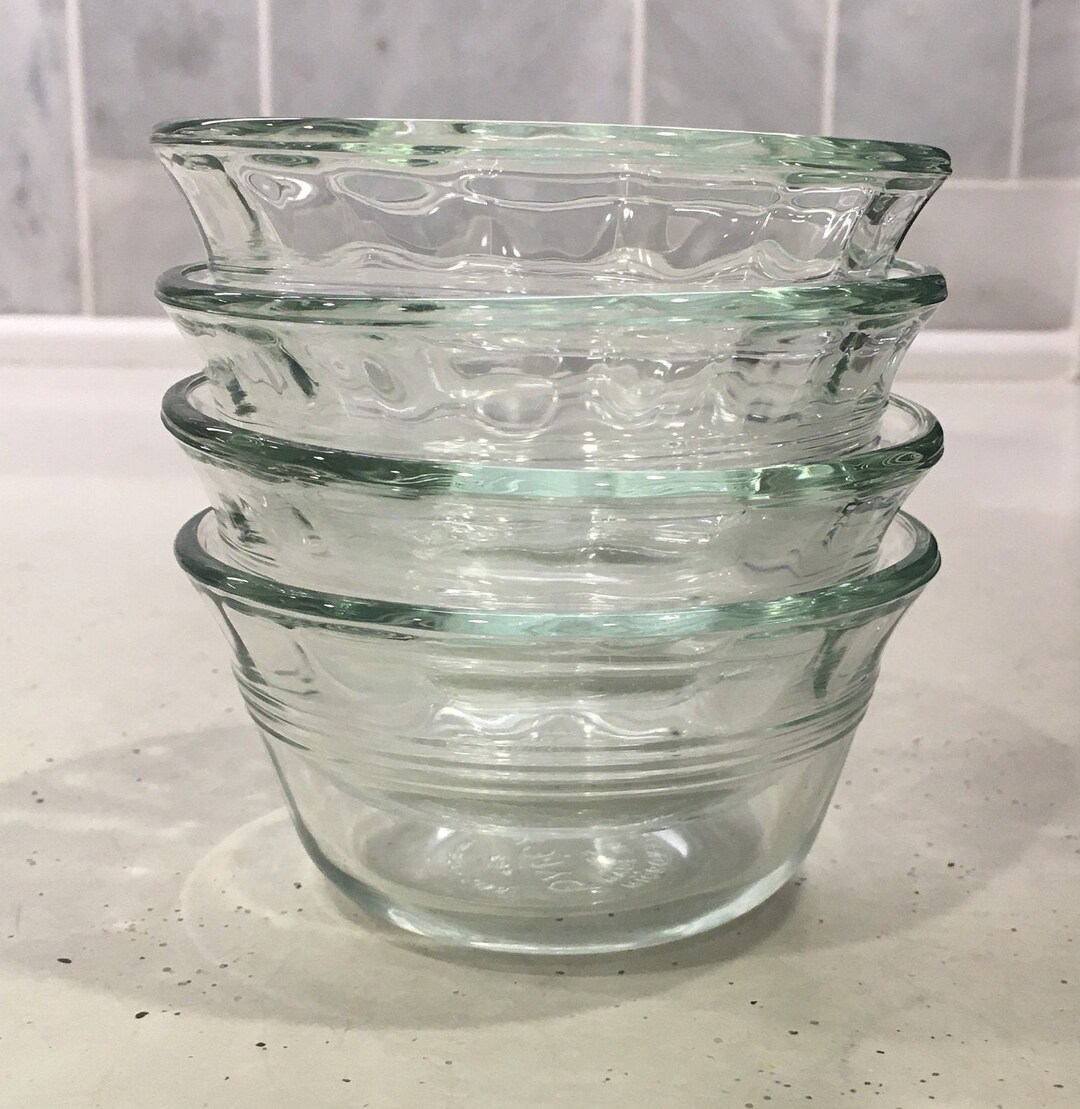 Pyrex Ramekins Set of 4 Clear Glass Custard Cups Pudding Cups Meal Prep