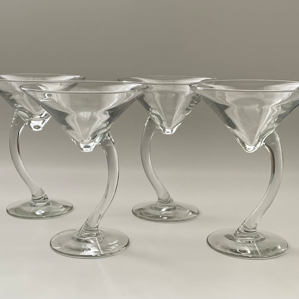 Curved Cocktail Glasses Etsy