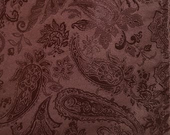 Vintage Brown Paisley Tablecloth 8' x 4.6' Rectangle Autumn / Fall Table Covering