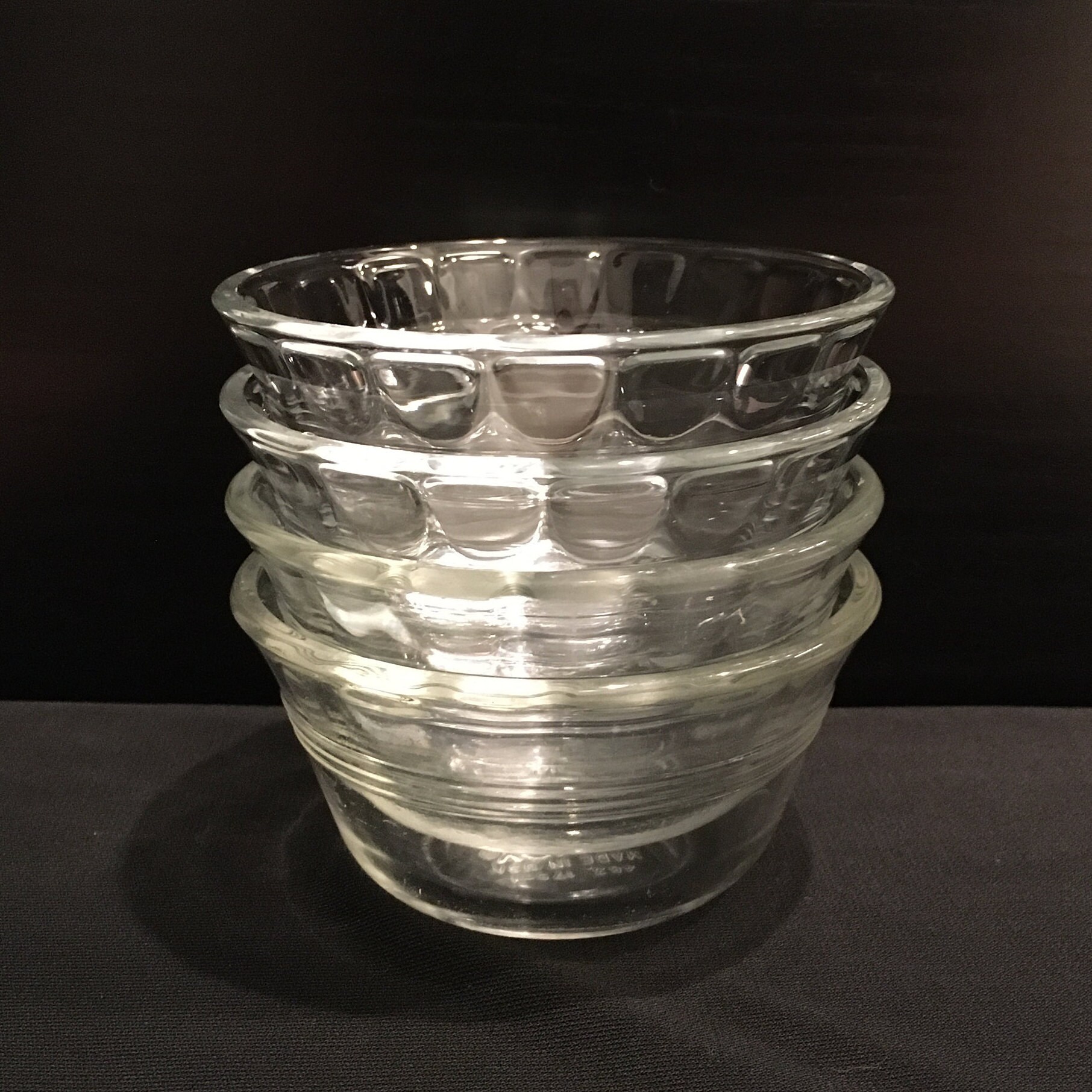 Vintage Pyrex Ramekins Set of 4 Clear Glass Custard Cups Etsy