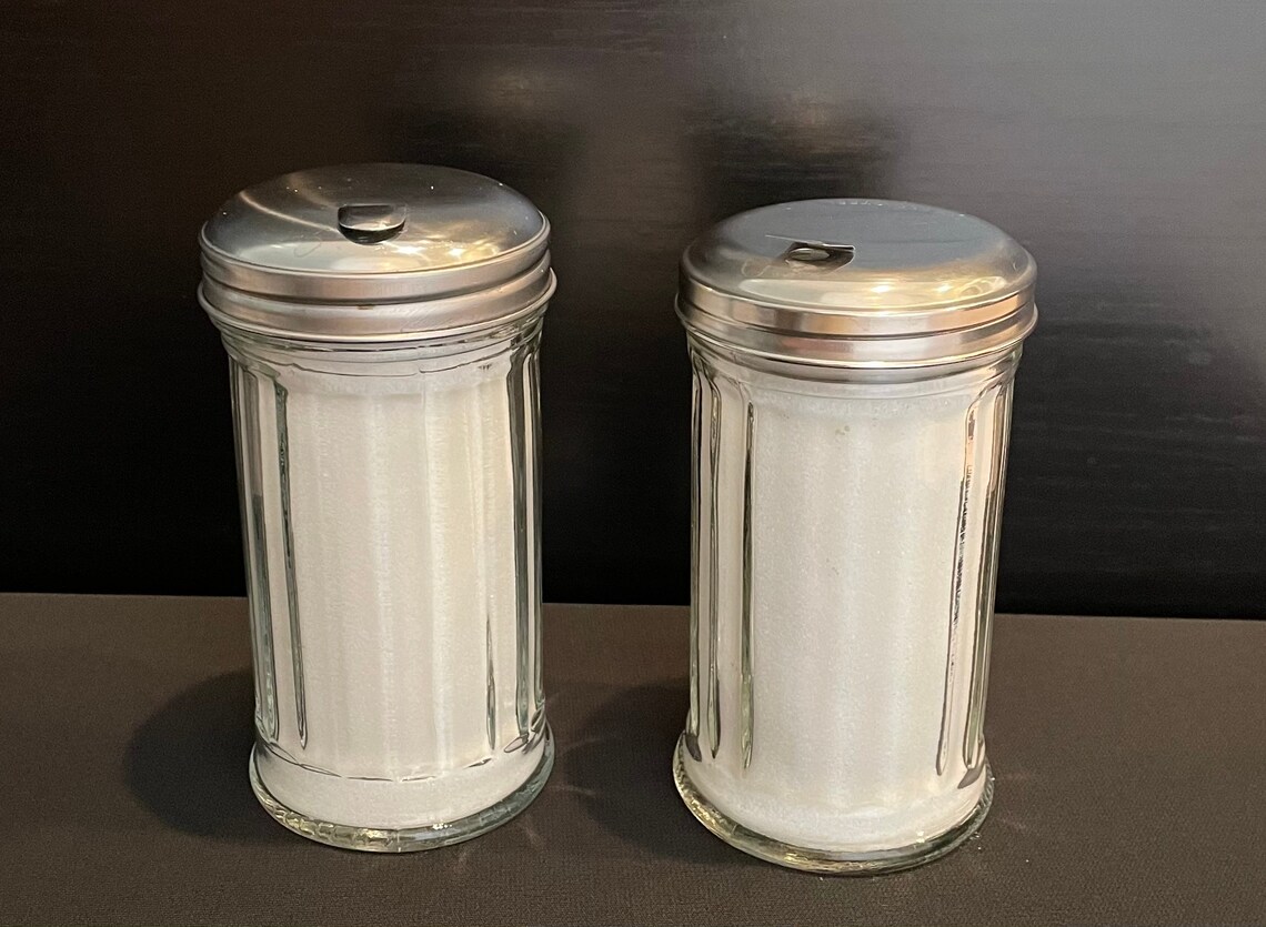 Vintage Glass Sugar Shaker with Metal Top Designed To Match Etsy