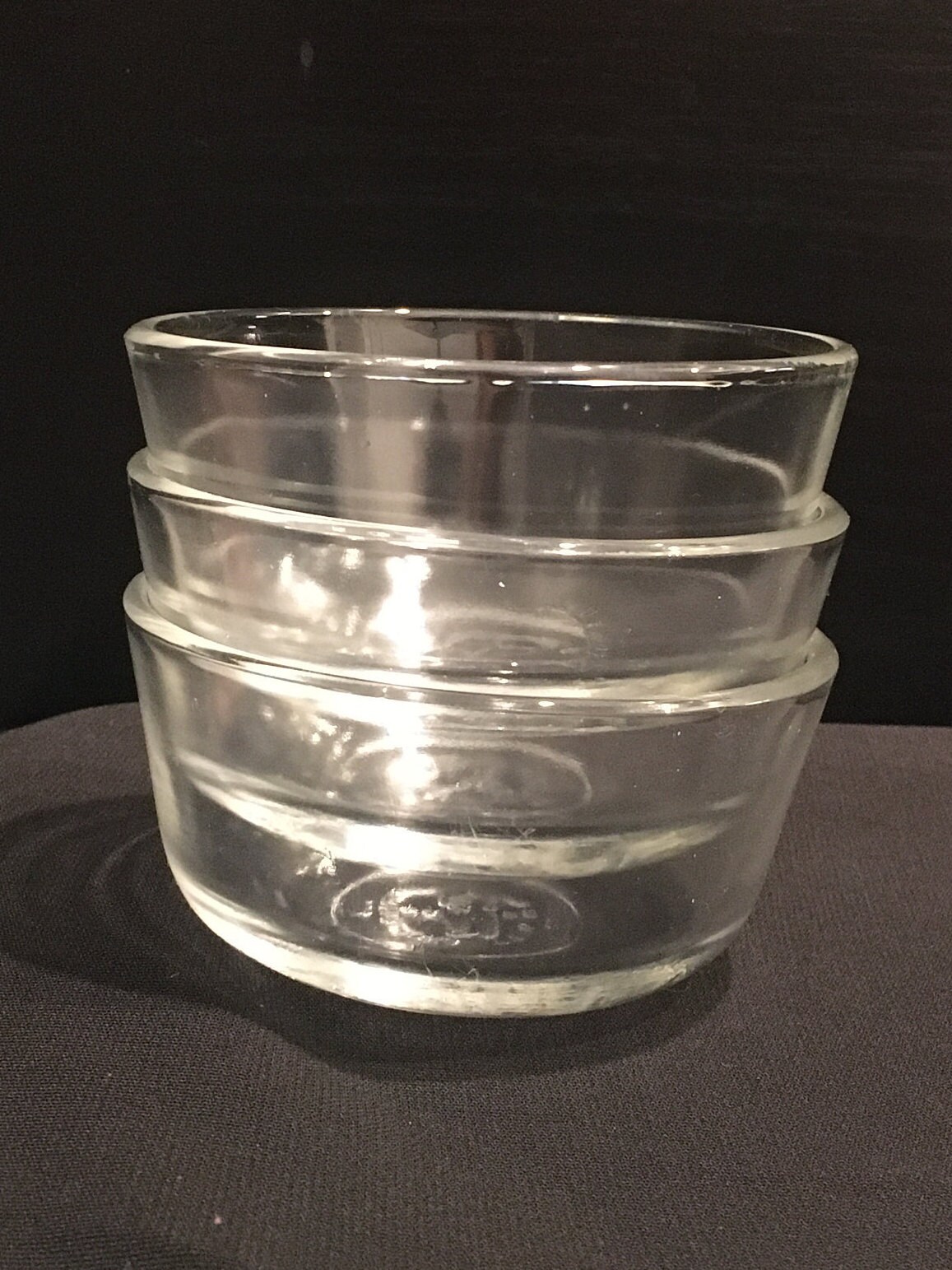 Set of 3 Vintage Fire King Ramekins Clear Glass Anchor Hocking Etsy