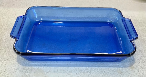 Vintage Cobalt Blue Anchor Hocking Glass Casserole Baking Dish Large Heavy Glass 3 Quart 9 X 13 Handled Baking Dish Etsy Canada