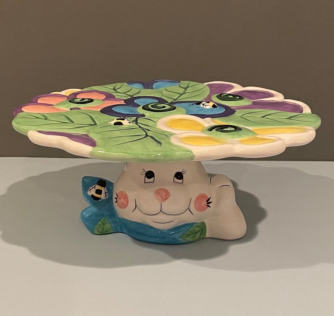 Vintage Easter Bunny Cake Stand Harry and David Easter Bunny Etsy