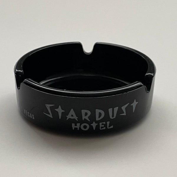 Vintage Stardust Ashtray Stardust Hotel Las Vegas 3 1/2" x 1" Black and White Perfect Retro Bar or Man Cave Decor Tobacciana Prop