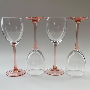 Set of 4 Luminarc Pink Stem Wine Glasses Cristal D'arques Durand 6 ...