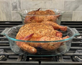 pyrex glass roaster with lid