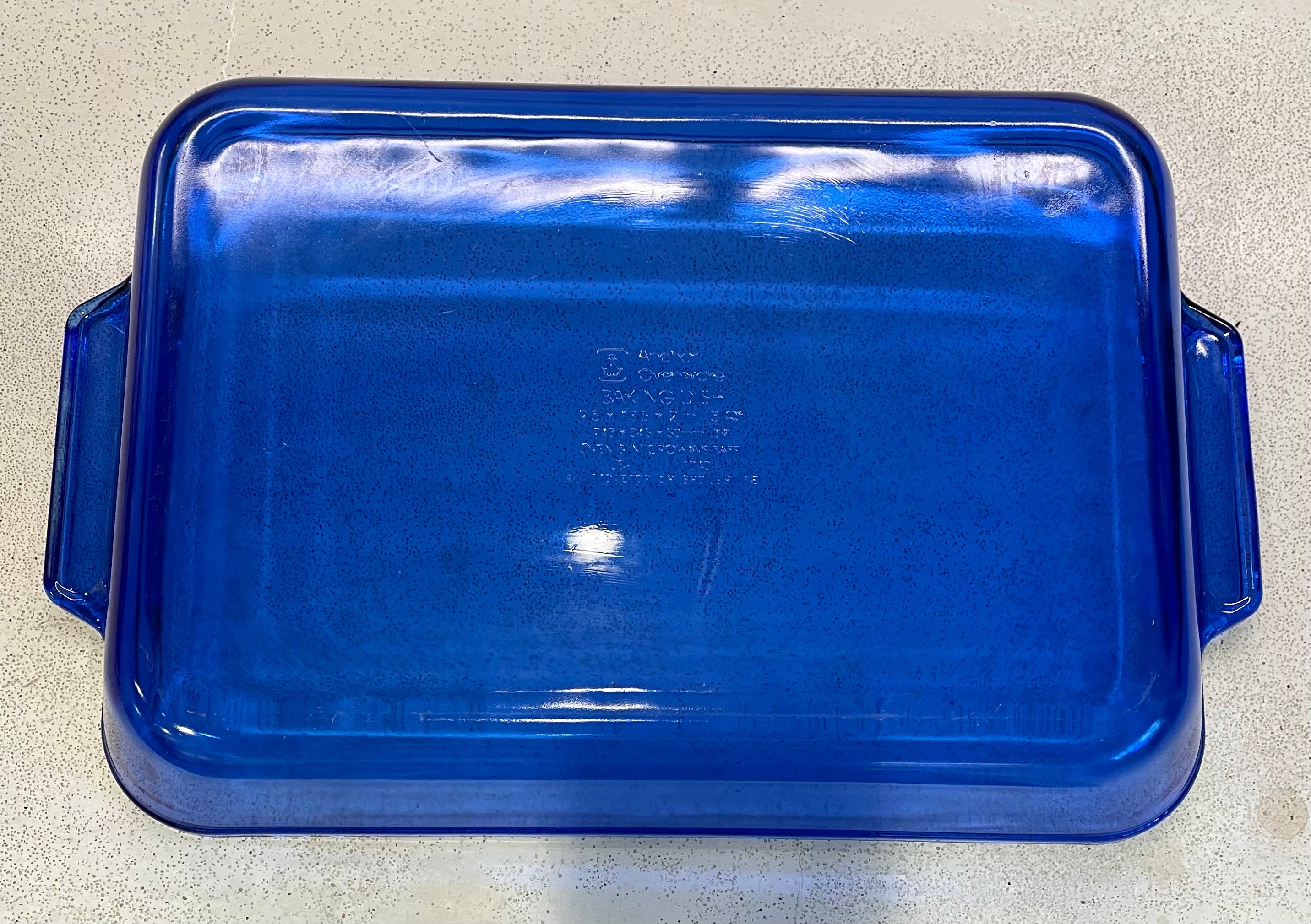 8 X 12 Vintage Cobalt Blue Anchor Hocking Glass Casserole Baking