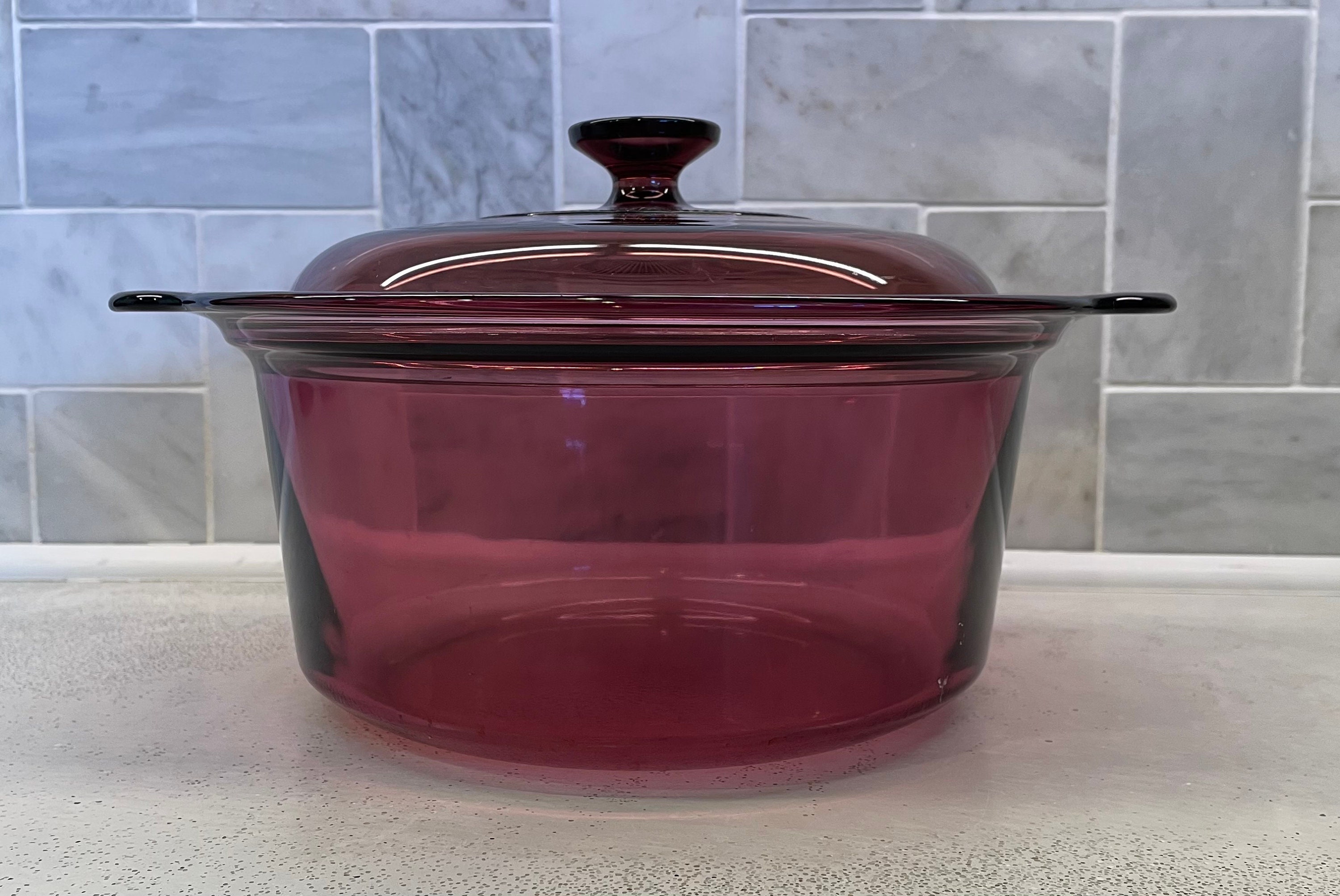 3.5 QT Vintage Cranberry Visions Dutch Oven / Roaster / Stock Etsy