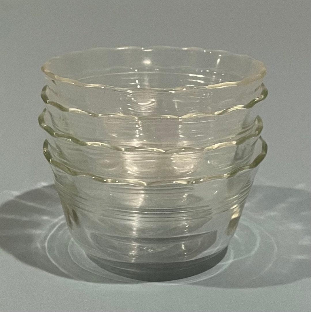 Ruffle Ramekins Vintage Pyrex Ruffle Top Ramekins - 6 Ounce Small Glass Prep Bowls Set ...