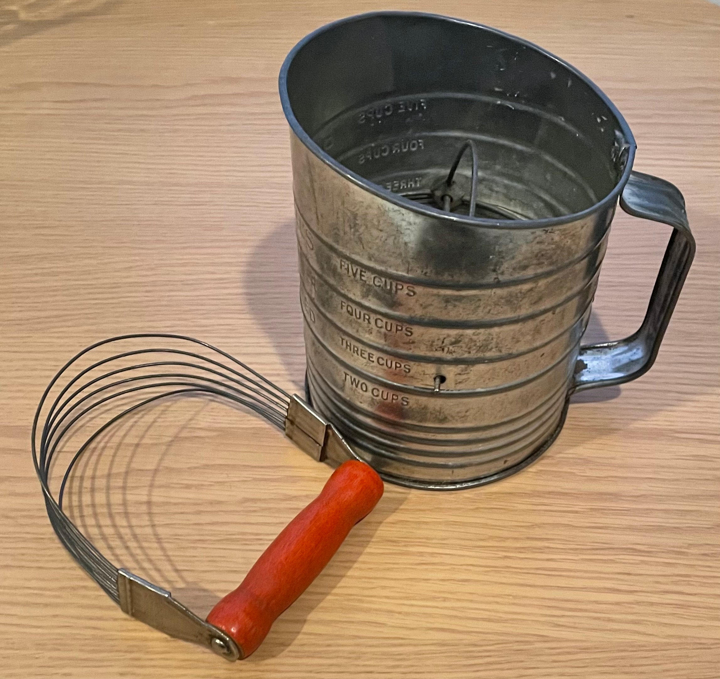 Bromwells Rotary Flour Sifter and Pastry Mixer With Red Wood Etsy