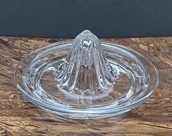 Vintage Ribbed Glass Citrus Juicer: Lemon Squeezer, Kitchenalia