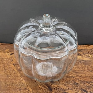 Holiday Home Glass Clear Pumpkin Candy/Cookie Jar, 6.25 in - Kroger