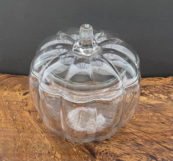 2L Pumpkin Pattern Clear Glass Cooking Pots With Lid And Dual Handles