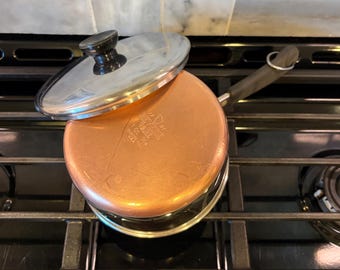 1 Quart Revere Ware Pot Stainless Steel Copper Bottom Pot / Sauce Pan 1970's Era