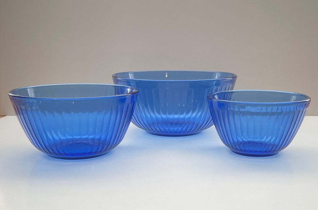 Vintage Pyrex Cobalt Blue Mixing Bowls Pyrex 7401S 7402S Etsy