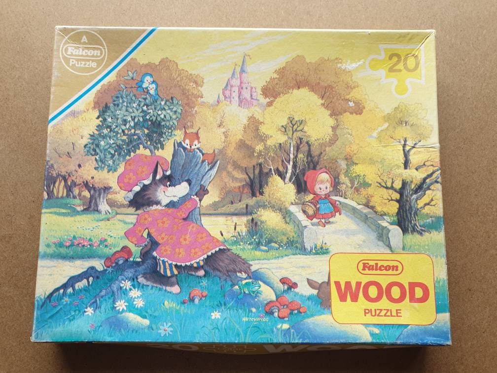 Vintage Falcon Puzzle Little Red Riding Hood. Wooden pieces. 20 Large pieces. Complete.