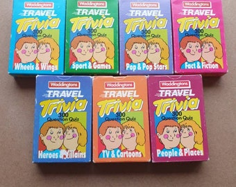 Vintage Waddingtons Travel Trivia. 7 packs of cards. Different themes.