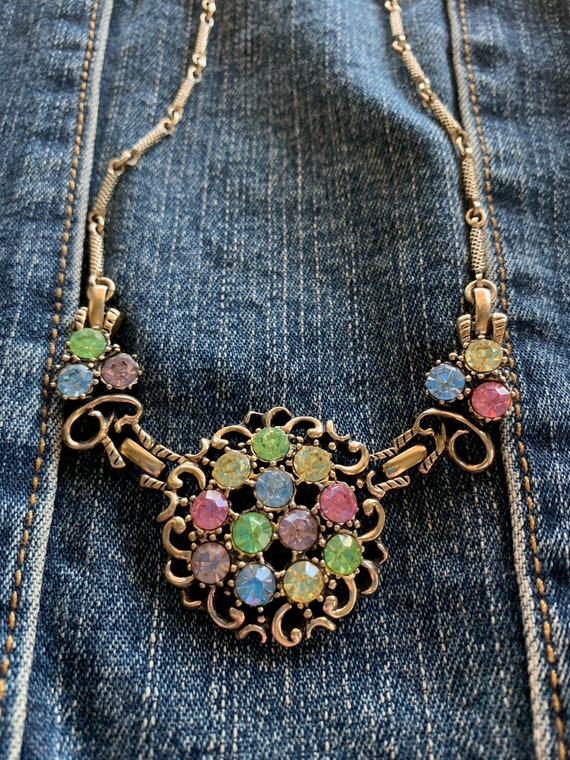 Pastel Rhinestone Necklace