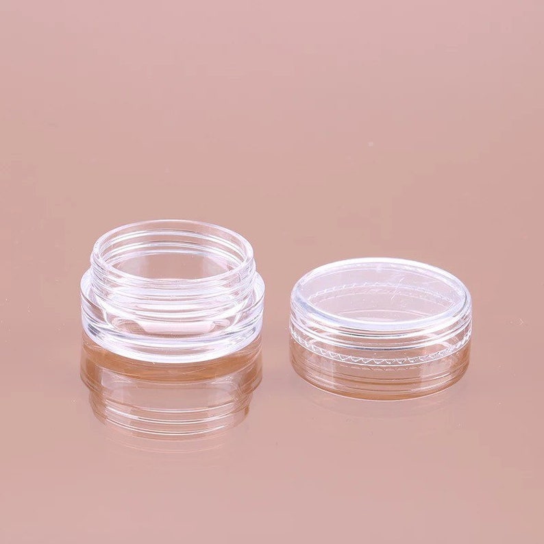 50x Clear Plastic Jars Beauty Containers Small Lip Balm Pots Etsy