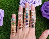 Wire Wrapped Gemstone Rings, Natural Gemstones, Crystal Ring, Healing Crystal Jewellery
