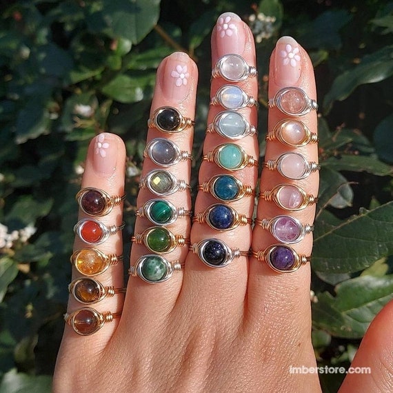Customize & Buy Fashion Handmade Artisan Brass Gemstone Rings Package Online  at Grand Bazaar Jewelers - GBJ3RG21606-1