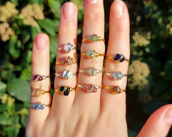 Diy Wire Handmade Wire Rings With Stones Gemstone Ring, Tumbled