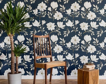 Blue Flower Peel and Stick Removable Wallpaper 5025