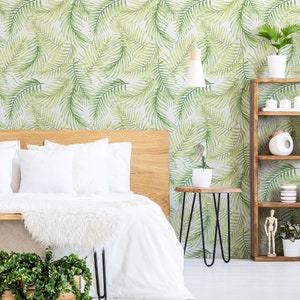 Green leaves Peel and Stick Removable Wallpaper 7840