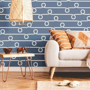Blue Rope Peel and Stick Removable Wallpaper 1844